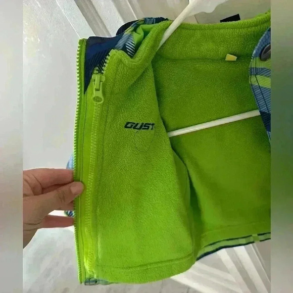 Gusti Toddler Winter Coat With Removable Lining Blue  Green Plaid Size 12 months - Picture 5 of 5